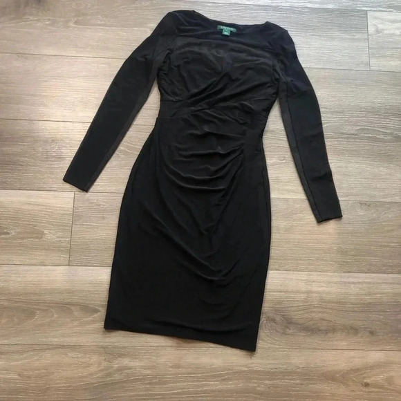 Lauren Ralph Lauren Dress Green Label Black Dress Size 2 - Picture 2 of 14